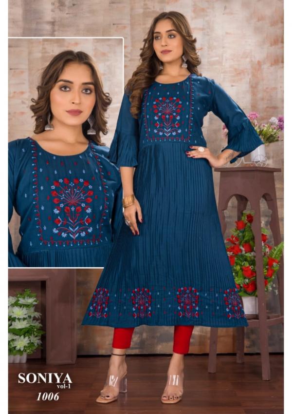 Soniya Vol 01 Ethnic Wear Rayon Anarkali Kurti Collection